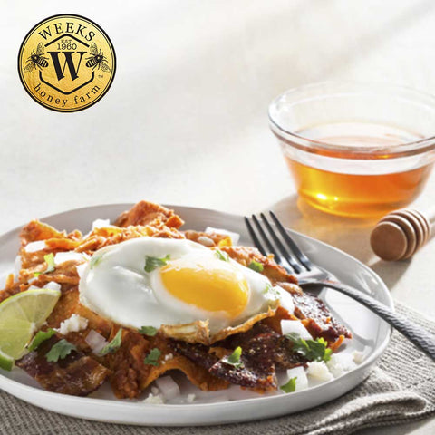 Chilaquiles with Honeyed Bacon & Sunny Side Up Eggs