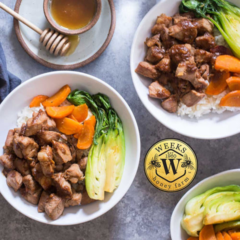 Filipino Rice Bowls with Honey Soy Pork Tenderloin