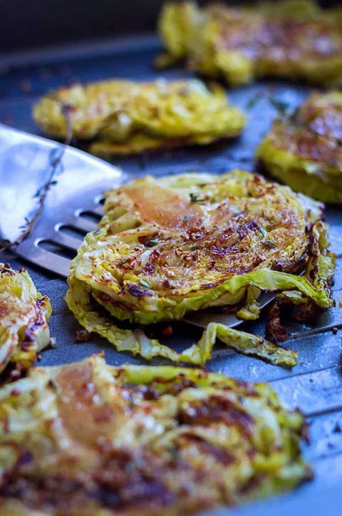 Balsamic, Honey Roasted Cabbage Steaks