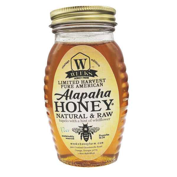 Weeks Vintage Glass Honey; 12 Ounce