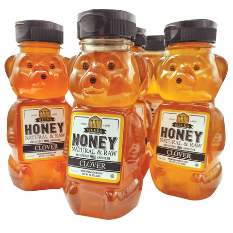 Our Best All-Natural Pure Raw Clover Honey - Honey - Only $7.99! Order now at Weeks Honey Farm Fast shipping and excellent customer service.