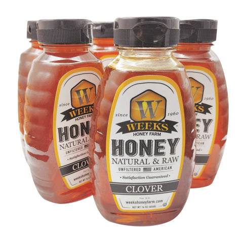 Our Best All-Natural Pure Raw Clover Honey - Honey - Only $7.99! Order now at Weeks Honey Farm Fast shipping and excellent customer service.