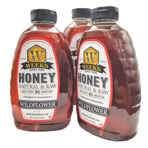 Our Best All-Natural Pure Raw Wildflower Honey - Honey - Only $7.99! Order now at Weeks Honey Farm Fast shipping and excellent customer service.