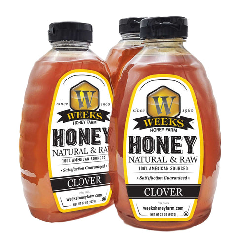 Our Best All-Natural Pure Raw Clover Honey - Honey - Only $7.99! Order now at Weeks Honey Farm Fast shipping and excellent customer service.