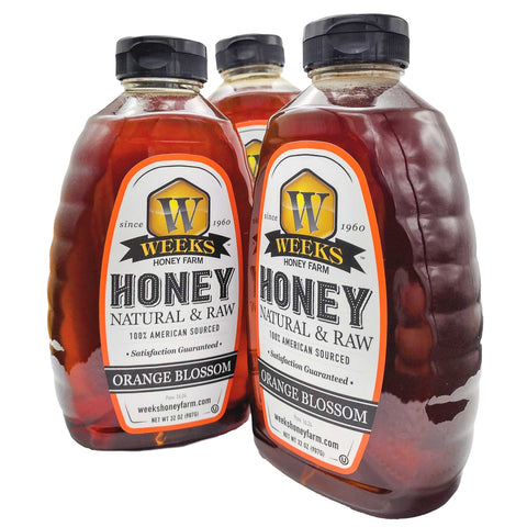 Our Best All-Natural Pure Raw Orange Blossom Honey - Honey - Only $12.99! Order now at Weeks Honey Farm Fast shipping and excellent customer service.