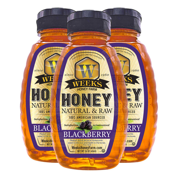 Weeks Raw Blackberry Honey; 16 Ounce - Honey - Only $43! Order now at Weeks Honey Farm Fast shipping and excellent customer service.