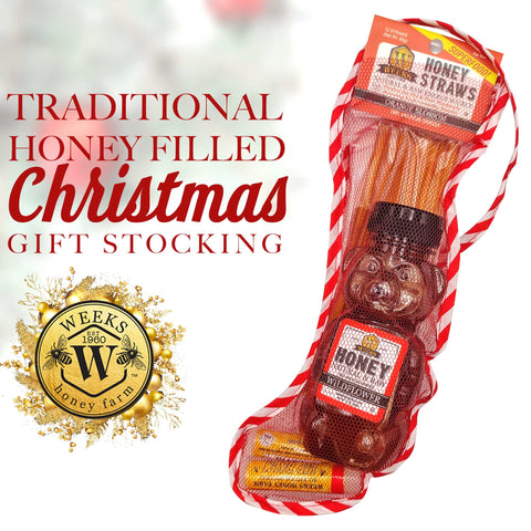 Weeks Honey Christmas Stocking Gift - Gift Box - Only $19.99! Order now at Weeks Honey Farm Fast shipping and excellent customer service.