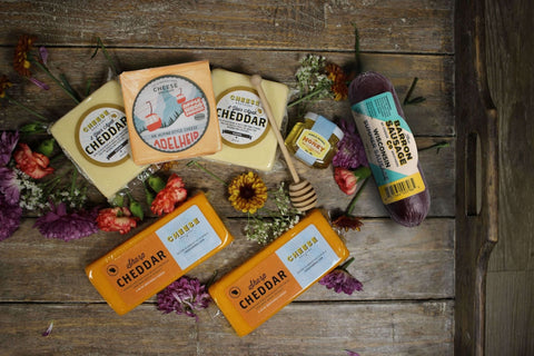 "Hope You're Feeling Cheddar Soon" Gift Basket - House Cheese - Only $62.95! Order now at Weeks Honey Farm Fast shipping and excellent customer service.