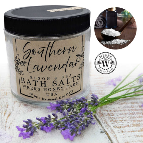 Weeks Honey Farm Southern Bath Salts; 16oz - Soaps - Only $4.99! Order now at Weeks Honey Farm Fast shipping and excellent customer service.