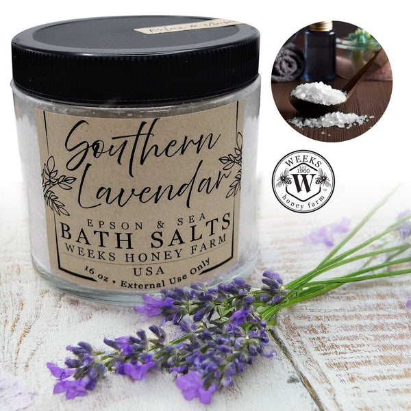 Weeks Honey Farm Bath Salts; 16oz - Soaps - Only $4.99! Order now at Weeks Honey Farm Fast shipping and excellent customer service.