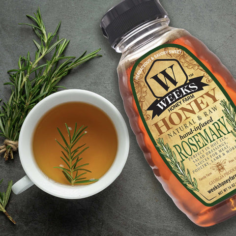 Weeks Hand-Infused Rosemary Honey; 16 oz - Honey - Only $15.99! Order now at Weeks Honey Farm Fast shipping and excellent customer service.