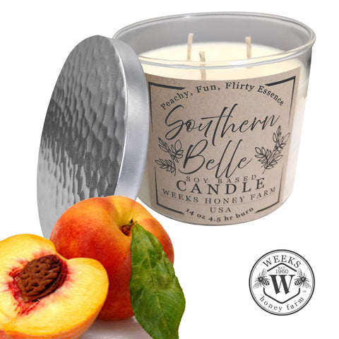 Weeks Premium Soy Candles; 3 Wick - Gifts - Only $24.99! Order now at Weeks Honey Farm Fast shipping and excellent customer service.