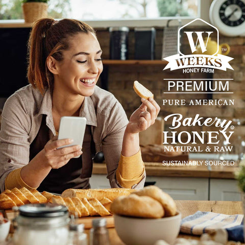 Weeks Premium Bakery Honey Makes Baked Goods Sweet!; (5 lb) 80 oz - Honey - Only $39.99! Order now at Weeks Honey Farm Fast shipping and excellent customer service.