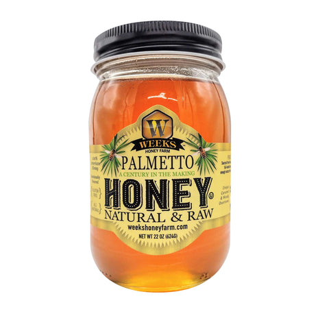 Weeks Raw Palmetto Honey, 22 oz - Honey - Only $17.99! Order now at Weeks Honey Farm Fast shipping and excellent customer service.