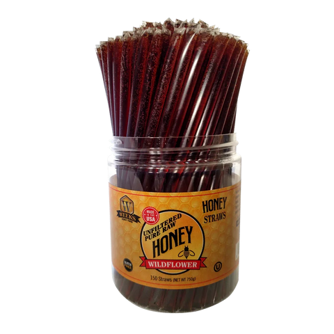 Wildflower Honey Straws; 150 Count - Honey - Only $44.99! Order now at Weeks Honey Farm Fast shipping and excellent customer service.