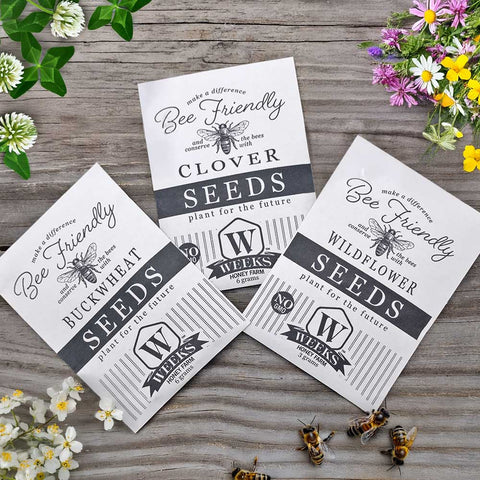 Bee Friendly Seed Collection Inspired by Our Honey Bees Favorite Flowers (3 Pack) - Gifts - Only $9.99! Order now at Weeks Honey Farm Fast shipping and excellent customer service.