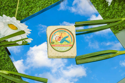 "Fields Forever" Green Onion Cheddar from Wisconsin - House Cheese - Only $7.60! Order now at Weeks Honey Farm Fast shipping and excellent customer service.