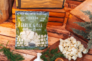 Garlic and Dill Cheese Curds *Ships Fresh Daily* from Wisconsin - Cheese - Only $7.60! Order now at Weeks Honey Farm Fast shipping and excellent customer service.