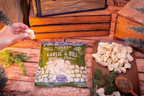 Garlic and Dill Cheese Curds *Ships Fresh Daily* from Wisconsin - Cheese - Only $7.60! Order now at Weeks Honey Farm Fast shipping and excellent customer service.