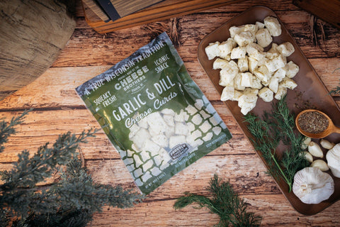 Garlic and Dill Cheese Curds *Ships Fresh Daily* from Wisconsin - Cheese - Only $7.60! Order now at Weeks Honey Farm Fast shipping and excellent customer service.