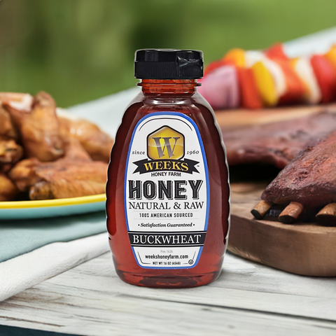 Our Best All-Natural Pure Raw Buckwheat Honey - Honey - Only $11.99! Order now at Weeks Honey Farm Fast shipping and excellent customer service.