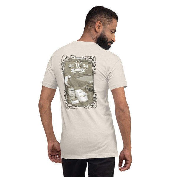 A Farmer and His Bees, 1960 Soft Fit Unisex t-shirt - Apparel & Accessories - Only $26.69! Order now at Weeks Honey Farm Fast shipping and excellent customer service.