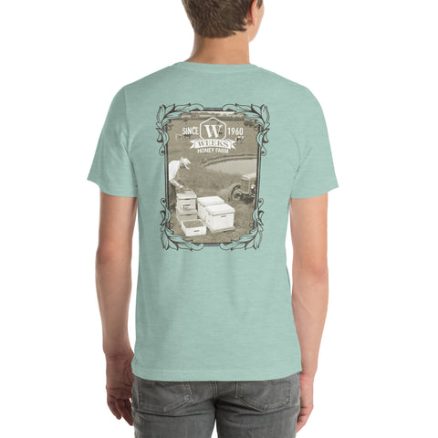 A Farmer and His Bees, 1960 Soft Fit Unisex t-shirt - Apparel & Accessories - Only $26.69! Order now at Weeks Honey Farm Fast shipping and excellent customer service.