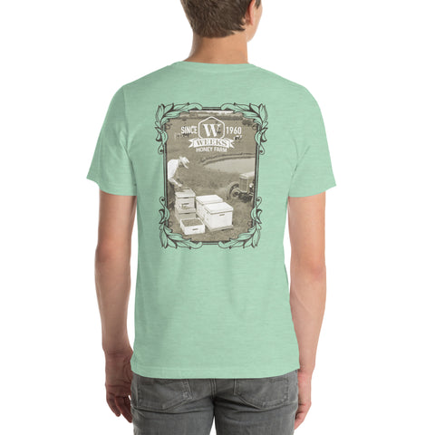 A Farmer and His Bees, 1960 Soft Fit Unisex t-shirt - Apparel & Accessories - Only $26.69! Order now at Weeks Honey Farm Fast shipping and excellent customer service.