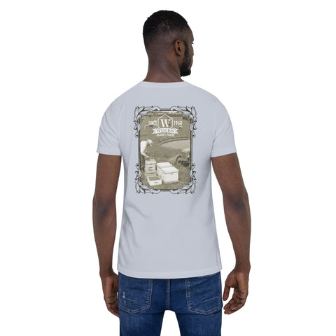 A Farmer and His Bees, 1960 Soft Fit Unisex t-shirt - Apparel & Accessories - Only $26.69! Order now at Weeks Honey Farm Fast shipping and excellent customer service.