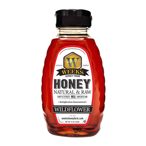 Our Best All-Natural Pure Raw Wildflower Honey - Honey - Only $7.99! Order now at Weeks Honey Farm Fast shipping and excellent customer service.