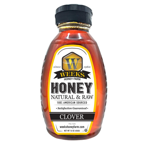 Our Best All-Natural Pure Raw Clover Honey - Honey - Only $7.99! Order now at Weeks Honey Farm Fast shipping and excellent customer service.