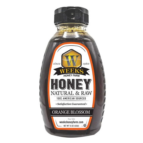 Our Best All-Natural Pure Raw Orange Blossom Honey - Honey - Only $12.99! Order now at Weeks Honey Farm Fast shipping and excellent customer service.