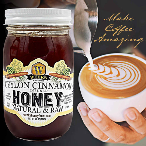 Weeks Infused All-Natural Raw Ceylon Cinnamon Honey, 22 Ounce - Honey - Only $19.99! Order now at Weeks Honey Farm Fast shipping and excellent customer service.