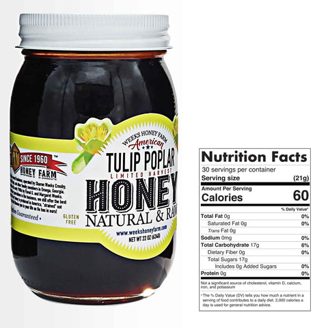 Our Best Raw Tulip Poplar Honey - Honey - Only $21.99! Order now at Weeks Honey Farm Fast shipping and excellent customer service.