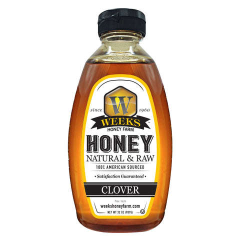 Our Best All-Natural Pure Raw Clover Honey - Honey - Only $7.99! Order now at Weeks Honey Farm Fast shipping and excellent customer service.