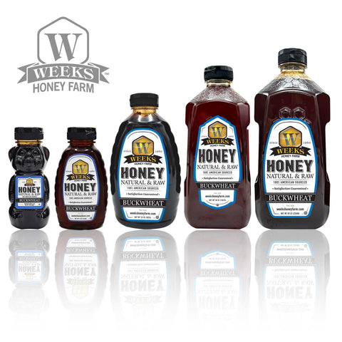 Our Best All-Natural Pure Raw Buckwheat Honey - Honey - Only $11.99! Order now at Weeks Honey Farm Fast shipping and excellent customer service.