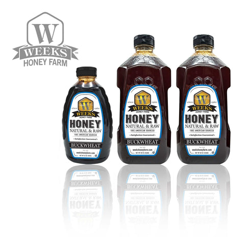 Our Best All-Natural Pure Raw Buckwheat Honey - Honey - Only $11.99! Order now at Weeks Honey Farm Fast shipping and excellent customer service.