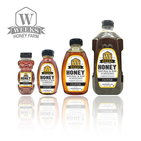 Our Best All-Natural Pure Raw Clover Honey - Honey - Only $7.99! Order now at Weeks Honey Farm Fast shipping and excellent customer service.