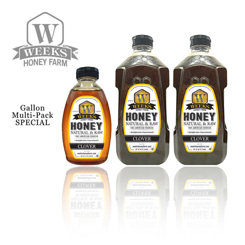 Our Best All-Natural Pure Raw Clover Honey - Honey - Only $7.99! Order now at Weeks Honey Farm Fast shipping and excellent customer service.