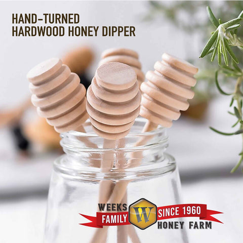 Vintage All-Natural Wooden Honey Dipper; 6.5 inch - Honey - Only $1.75! Order now at Weeks Honey Farm Fast shipping and excellent customer service.