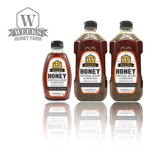 Our Best All-Natural Pure Raw Orange Blossom Honey - Honey - Only $12.99! Order now at Weeks Honey Farm Fast shipping and excellent customer service.