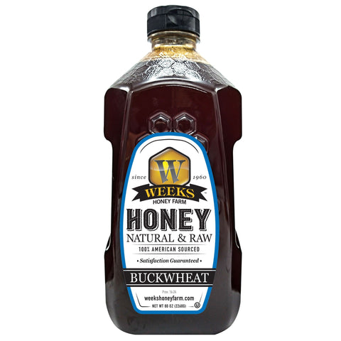 Our Best All-Natural Pure Raw Buckwheat Honey - Honey - Only $11.99! Order now at Weeks Honey Farm Fast shipping and excellent customer service.