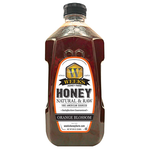 Our Best All-Natural Pure Raw Orange Blossom Honey - Honey - Only $12.99! Order now at Weeks Honey Farm Fast shipping and excellent customer service.