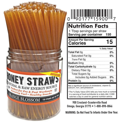 Orange Blossom Honey Straws; 150 Count - Honey - Only $44.99! Order now at Weeks Honey Farm Fast shipping and excellent customer service.