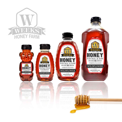 Our Best All-Natural Pure Raw Wildflower Honey - Honey - Only $7.99! Order now at Weeks Honey Farm Fast shipping and excellent customer service.