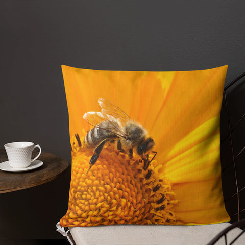 Serene Honey Bee with Tartan | Premium Pillow - Home & Garden - Only $25! Order now at Weeks Honey Farm Fast shipping and excellent customer service.