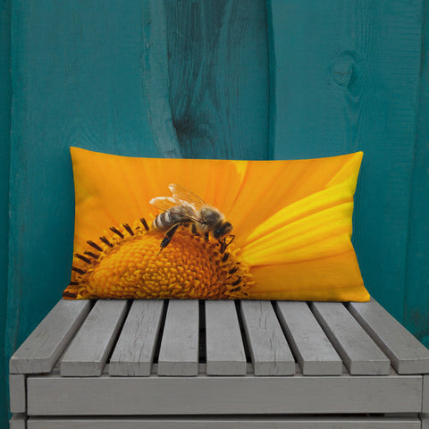 Serene Honey Bee with Tartan | Premium Pillow - Home & Garden - Only $25! Order now at Weeks Honey Farm Fast shipping and excellent customer service.