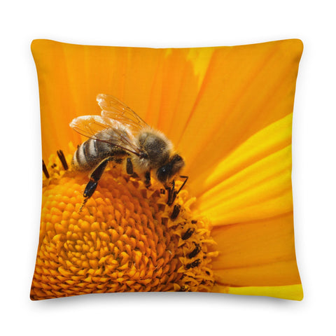 Serene Honey Bee with Tartan | Premium Pillow - Home & Garden - Only $25! Order now at Weeks Honey Farm Fast shipping and excellent customer service.