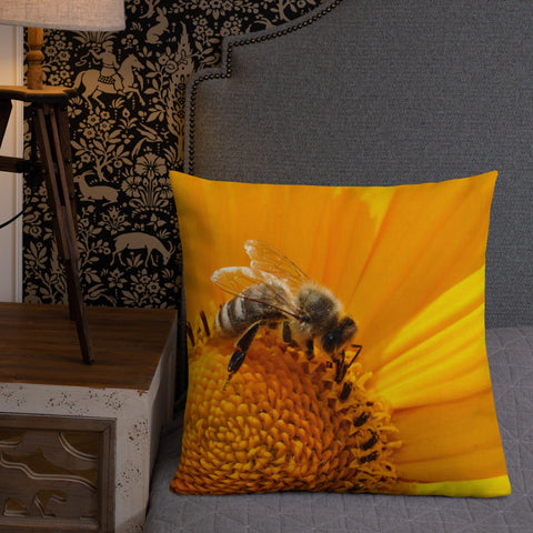 Serene Honey Bee with Tartan | Premium Pillow - Home & Garden - Only $25! Order now at Weeks Honey Farm Fast shipping and excellent customer service.