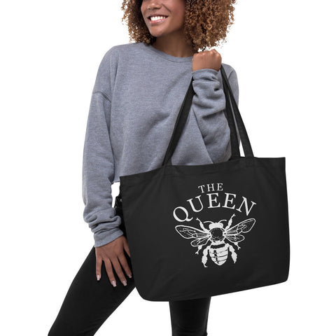 Large Stylish Queen Bee Organic Tote -  - Only $29.99! Order now at Weeks Honey Farm Fast shipping and excellent customer service.